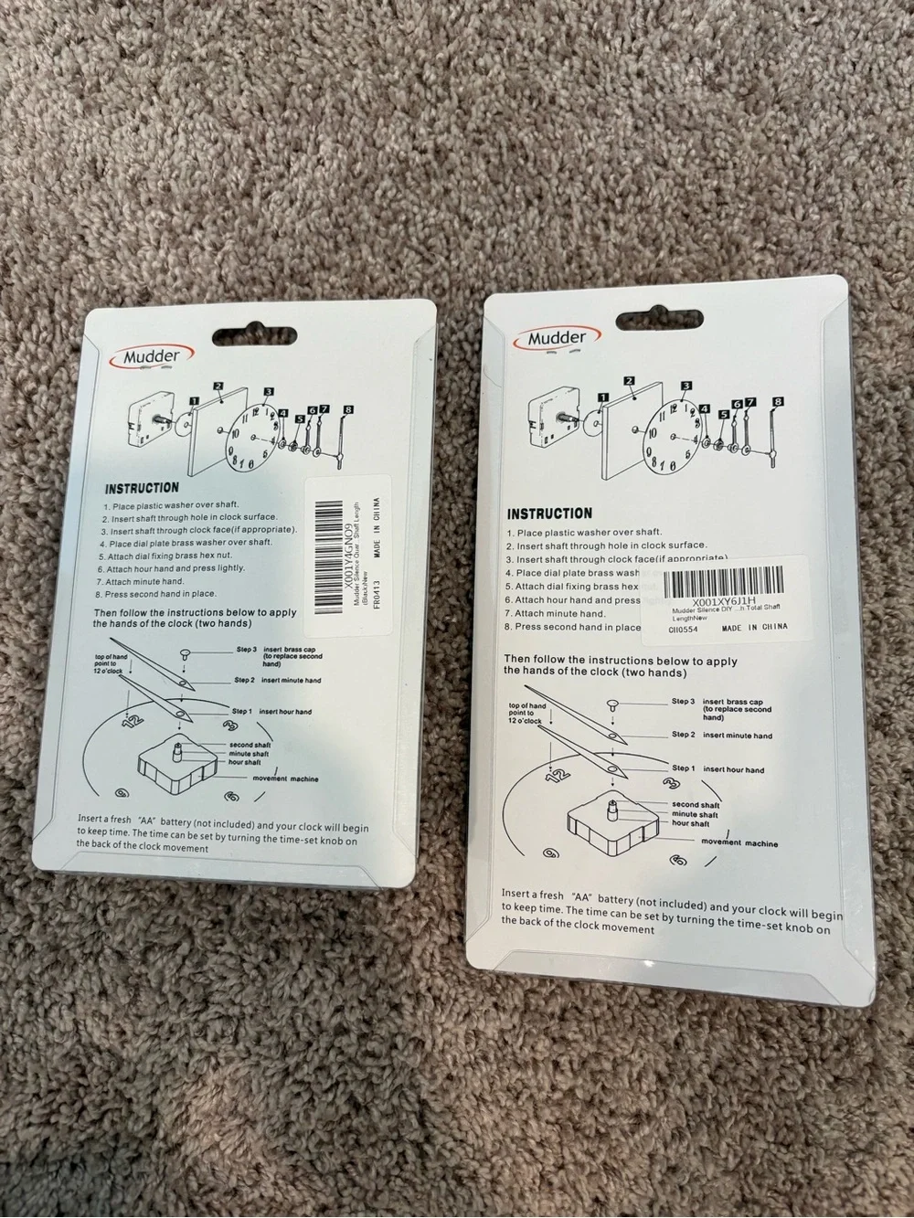 DIY Clock sets (3) - brand new!
